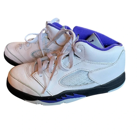 Jordan Little Kid 5 Retro Concord White/Dark Concord-Black (440890 141) Size 10C - Picture 1 of 7